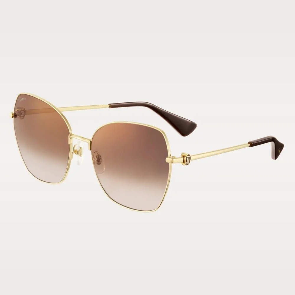 CARTIER SUNGLASSES BUFFS WOOD GOLD SILVER